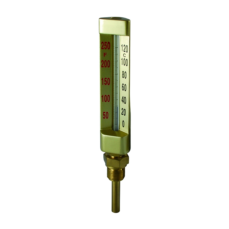 V-formet glasstermometer